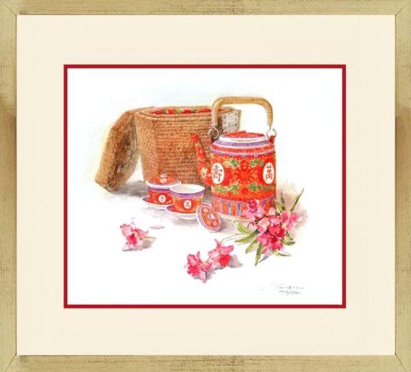 Local Artist Prints | DA SH 1601 Chinese Teapot & Warmer Basket